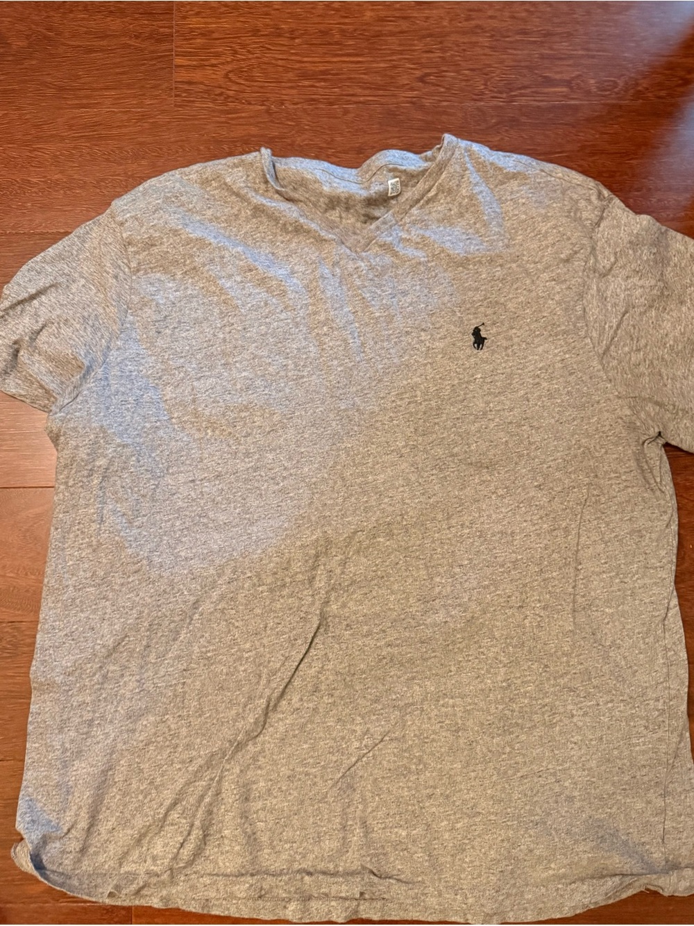 Polo by Ralph Lauren Heather Gray V-Neck Tee with Black Pony